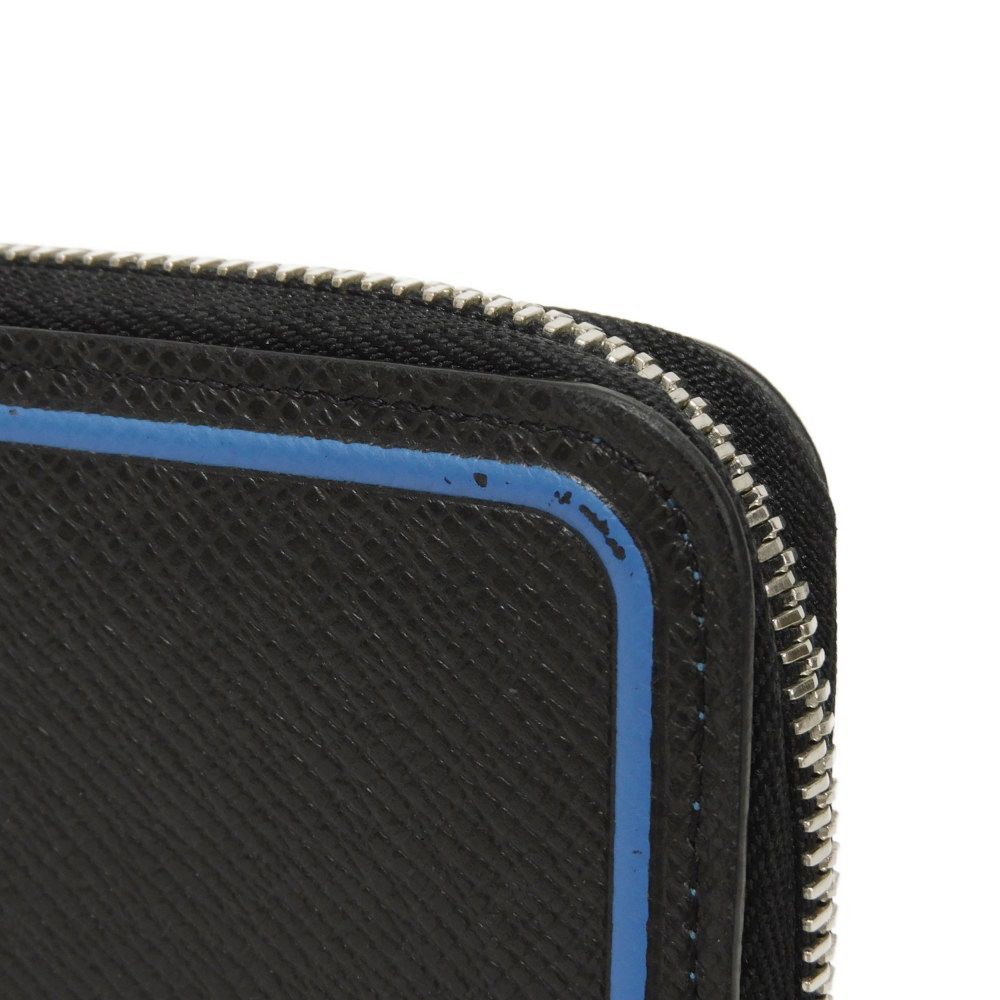 LOUIS VUITTON Long Wallet Purse M30070 Taiga leather (stamped) Noir New Zip Around Black Blue Taiga Zippy Wallet Vertical mens Used Authentic