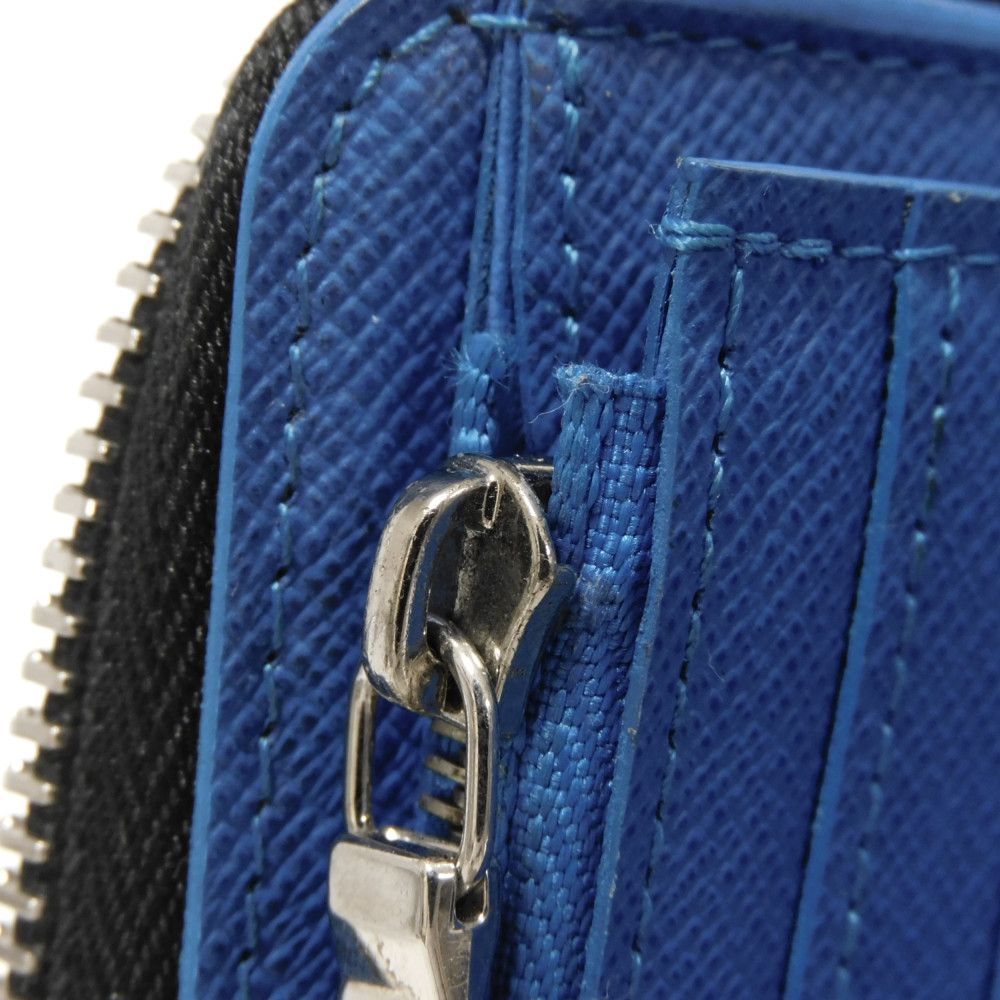 LOUIS VUITTON Long Wallet Purse M30070 Taiga leather (stamped) Noir New Zip Around Black Blue Taiga Zippy Wallet Vertical mens Used Authentic