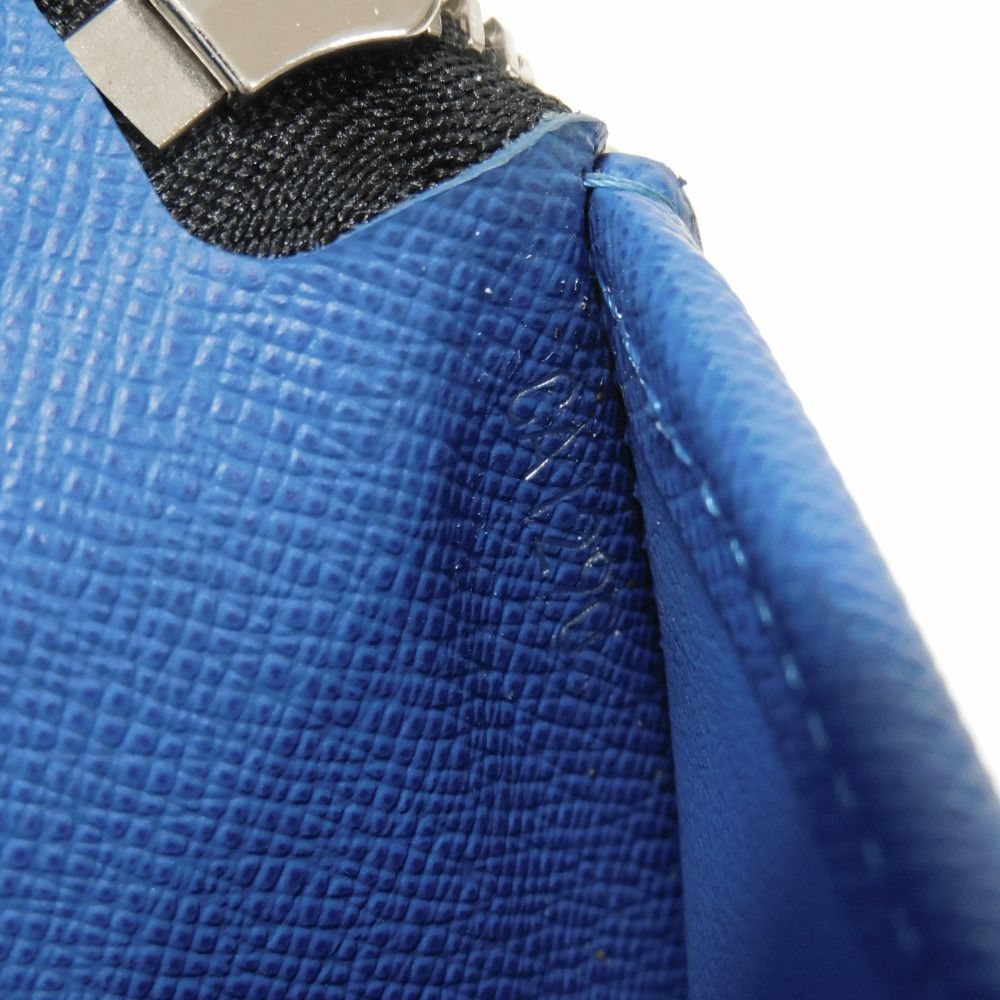 LOUIS VUITTON Long Wallet Purse M30070 Taiga leather (stamped) Noir New Zip Around Black Blue Taiga Zippy Wallet Vertical mens Used Authentic