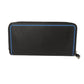LOUIS VUITTON Long Wallet Purse M30070 Taiga leather (stamped) Noir New Zip Around Black Blue Taiga Zippy Wallet Vertical mens Used Authentic