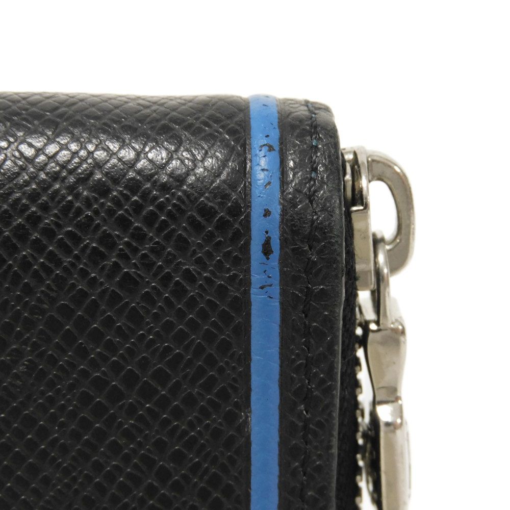 LOUIS VUITTON Long Wallet Purse M30070 Taiga leather (stamped) Noir New Zip Around Black Blue Taiga Zippy Wallet Vertical mens Used Authentic