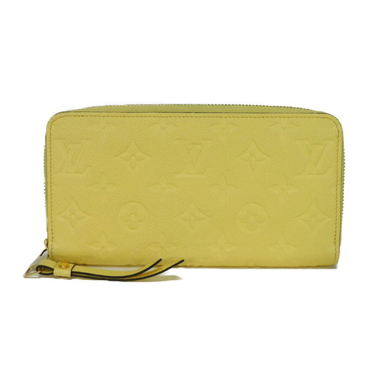 LOUIS VUITTON Long Wallet Purse M82043 Implant leather (monogram embossed) yellow Monogram Unplant Zippy wallet