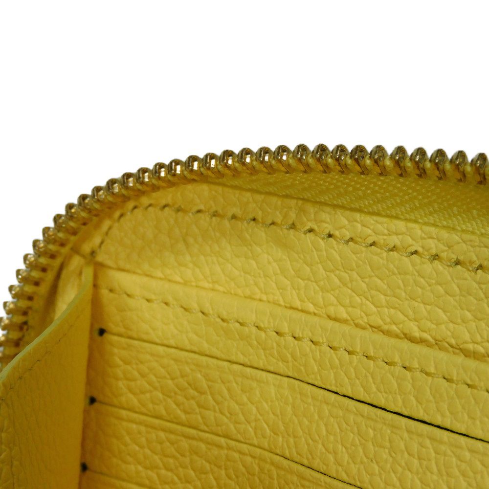 LOUIS VUITTON Long Wallet Purse M82043 Implant leather (monogram embossed) yellow Monogram Unplant Zippy wallet