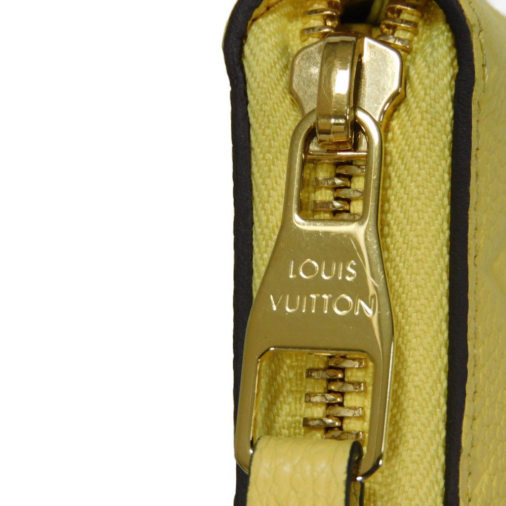 LOUIS VUITTON Long Wallet Purse M82043 Implant leather (monogram embossed) yellow Monogram Unplant Zippy wallet