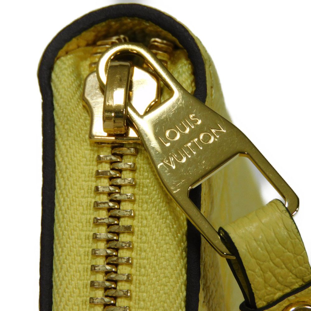 LOUIS VUITTON Long Wallet Purse M82043 Implant leather (monogram embossed) yellow Monogram Unplant Zippy wallet