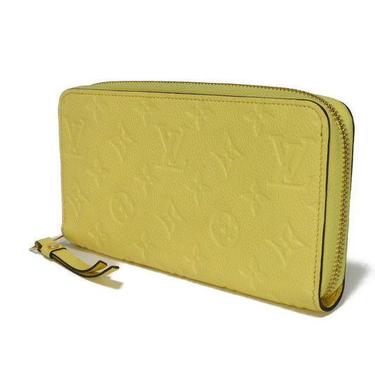 LOUIS VUITTON Long Wallet Purse M82043 Implant leather (monogram embossed) yellow Monogram Unplant Zippy wallet
