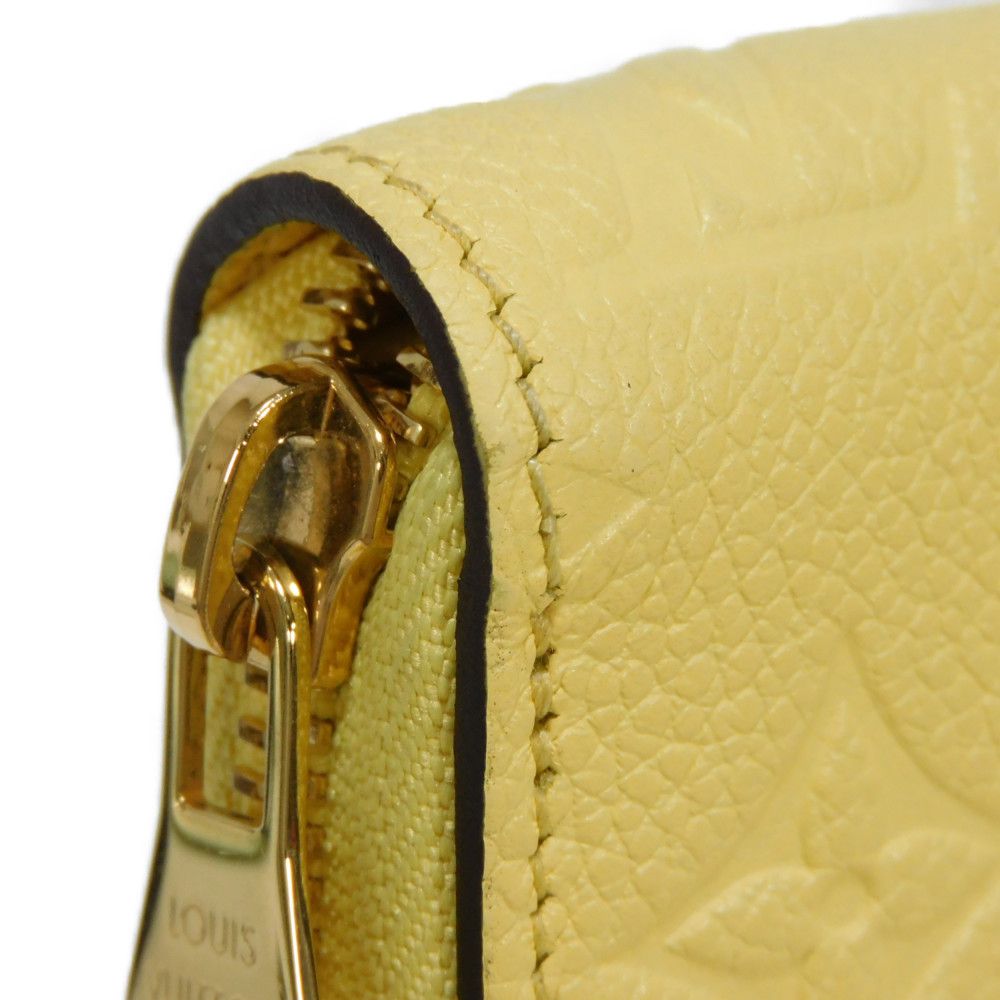 LOUIS VUITTON Long Wallet Purse M82043 Implant leather (monogram embossed) yellow Monogram Unplant Zippy wallet