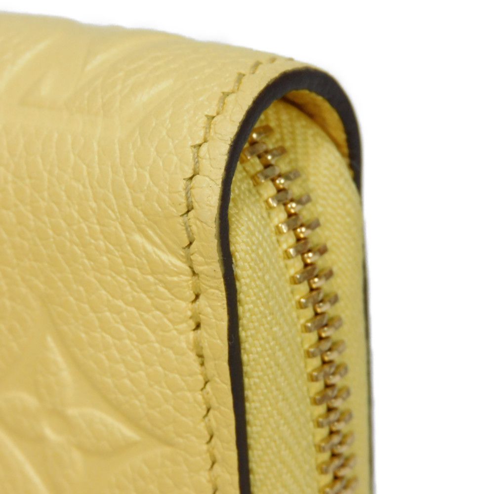 LOUIS VUITTON Long Wallet Purse M82043 Implant leather (monogram embossed) yellow Monogram Unplant Zippy wallet