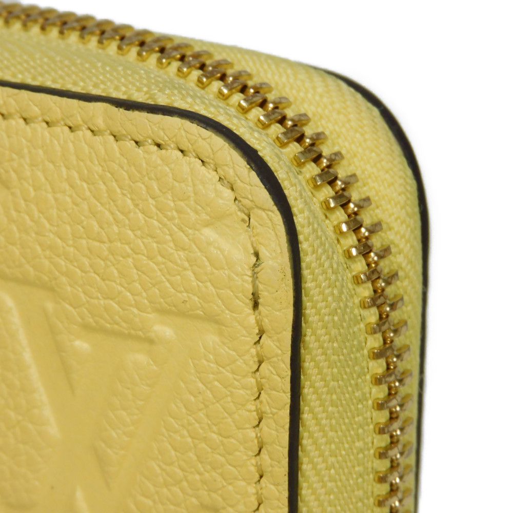 LOUIS VUITTON Long Wallet Purse M82043 Implant leather (monogram embossed) yellow Monogram Unplant Zippy wallet