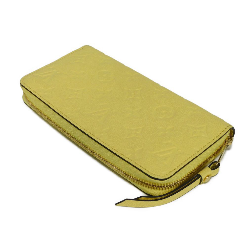 LOUIS VUITTON Long Wallet Purse M82043 Implant leather (monogram embossed) yellow Monogram Unplant Zippy wallet