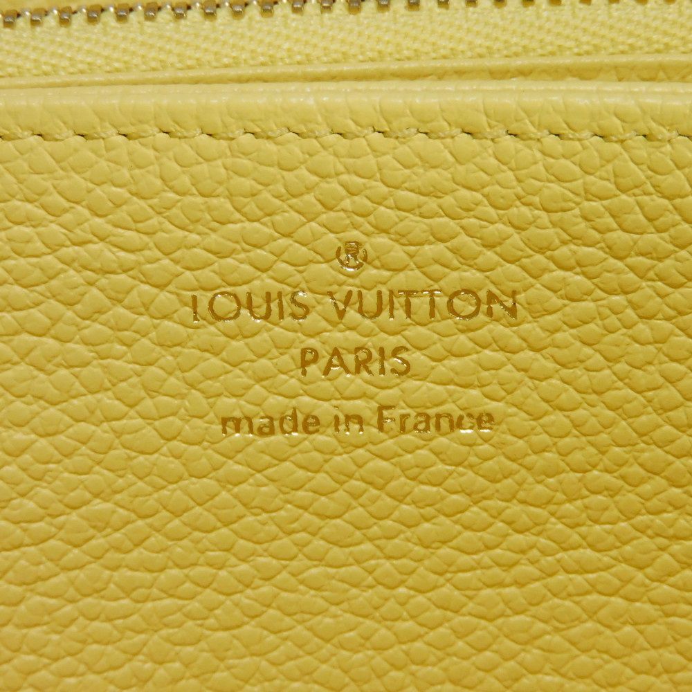 LOUIS VUITTON Long Wallet Purse M82043 Implant leather (monogram embossed) yellow Monogram Unplant Zippy wallet