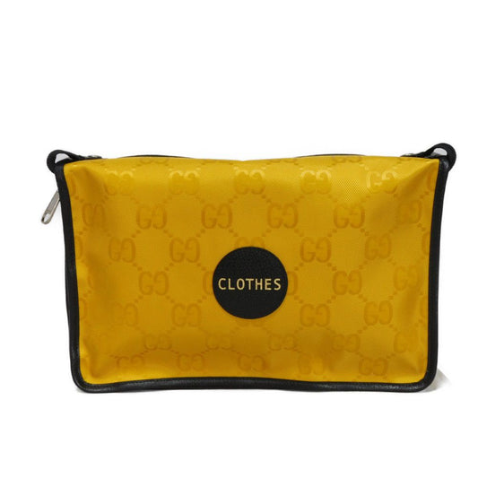 GUCCI Pouch 674797 UKDLN 7673 GG nylon x calf leather (embossed) yellow CLOTHES Black GG nylon Off the Grid Medium Packing Cubes unisex(Unisex) Used Authentic