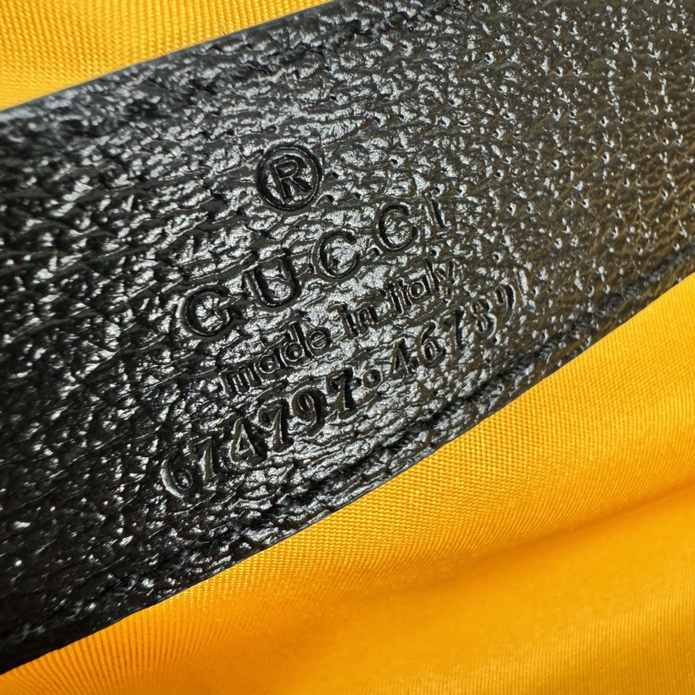 GUCCI Pouch 674797 UKDLN 7673 GG nylon x calf leather (embossed) yellow CLOTHES Black GG nylon Off the Grid Medium Packing Cubes unisex(Unisex) Used Authentic