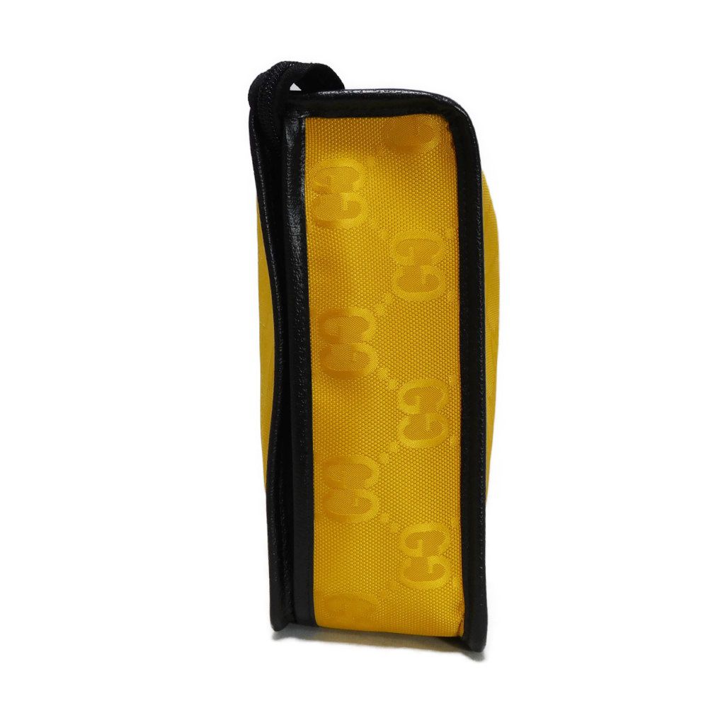 GUCCI Pouch 674797 UKDLN 7673 GG nylon x calf leather (embossed) yellow CLOTHES Black GG nylon Off the Grid Medium Packing Cubes unisex(Unisex) Used Authentic