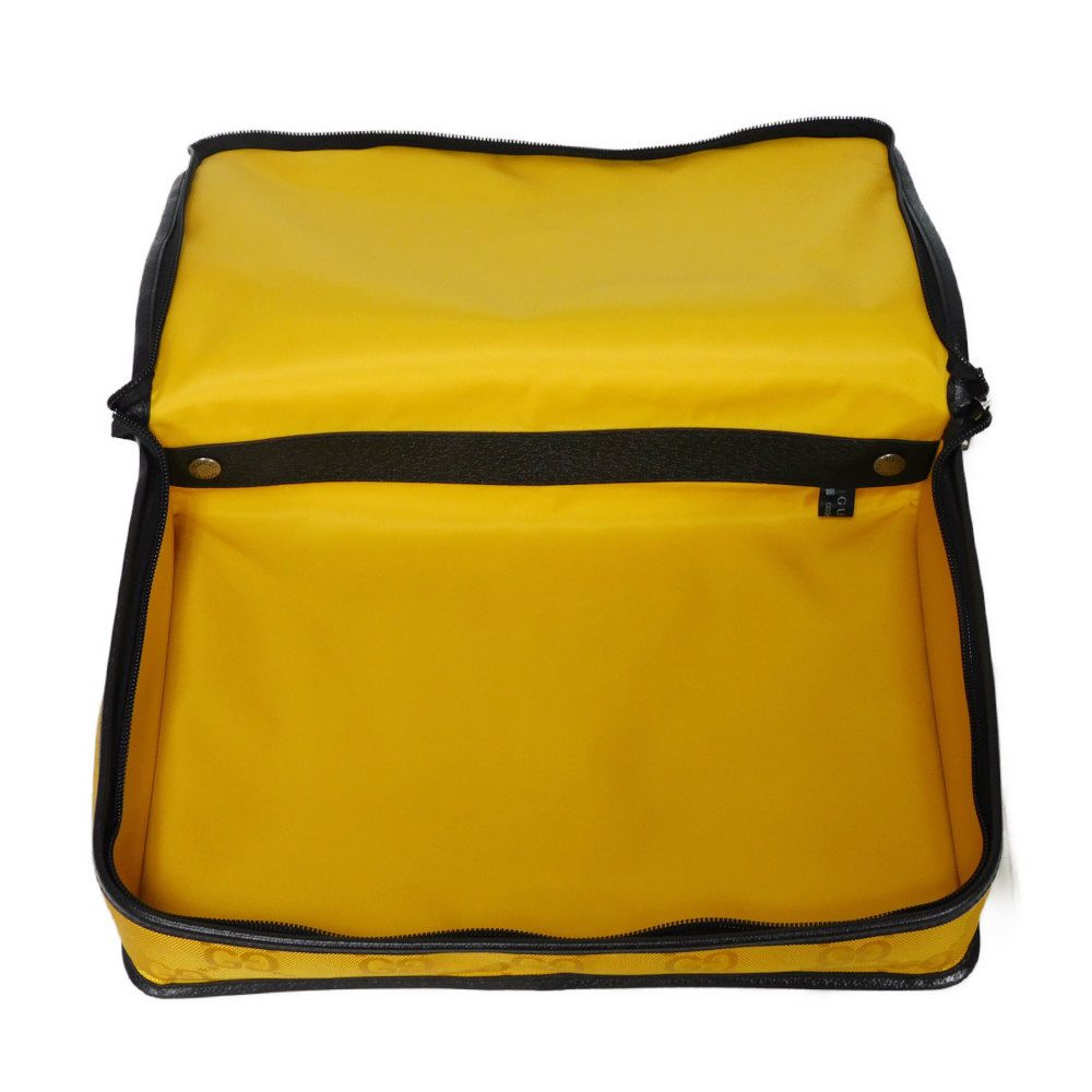 GUCCI Pouch 674797 UKDLN 7673 GG nylon x calf leather (embossed) yellow CLOTHES Black GG nylon Off the Grid Medium Packing Cubes unisex(Unisex) Used Authentic
