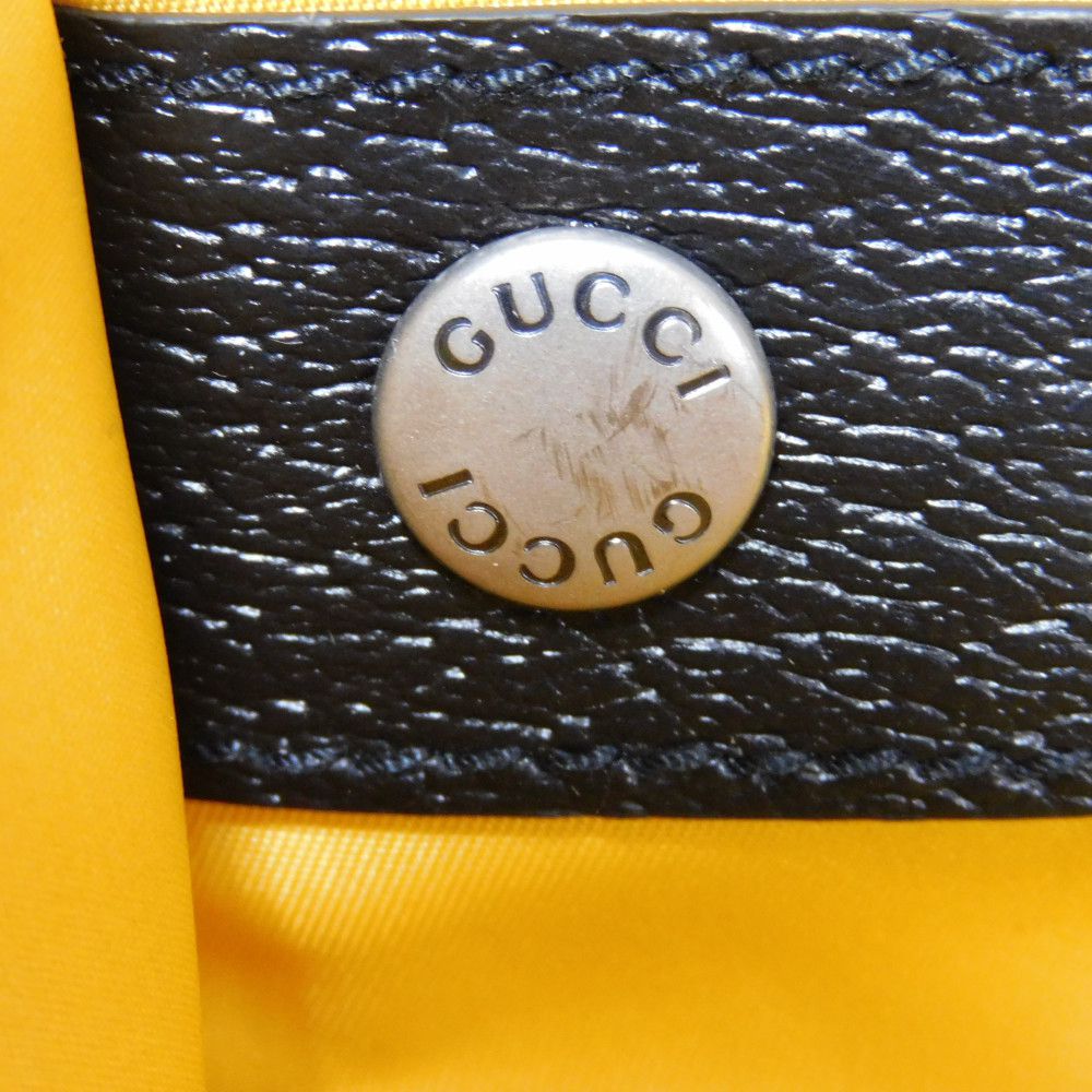 GUCCI Pouch 674797 UKDLN 7673 GG nylon x calf leather (embossed) yellow CLOTHES Black GG nylon Off the Grid Medium Packing Cubes unisex(Unisex) Used Authentic
