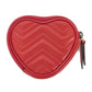 GUCCI Coin case 699517 DTDHT 6433 Calf leather Red Current Chevron Keyring, in good condition GG Marmont Double G heart-shaped coin purse Women Used Authentic