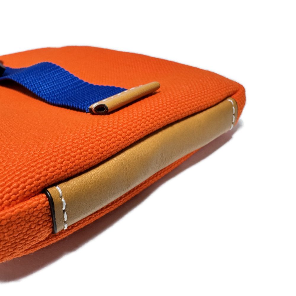 LOEWE Shoulder Bag 101.50.V41 polyester Orange Cotton Neck Strap Pouch Unused logo i Nature Phone Holder mens Used Authentic