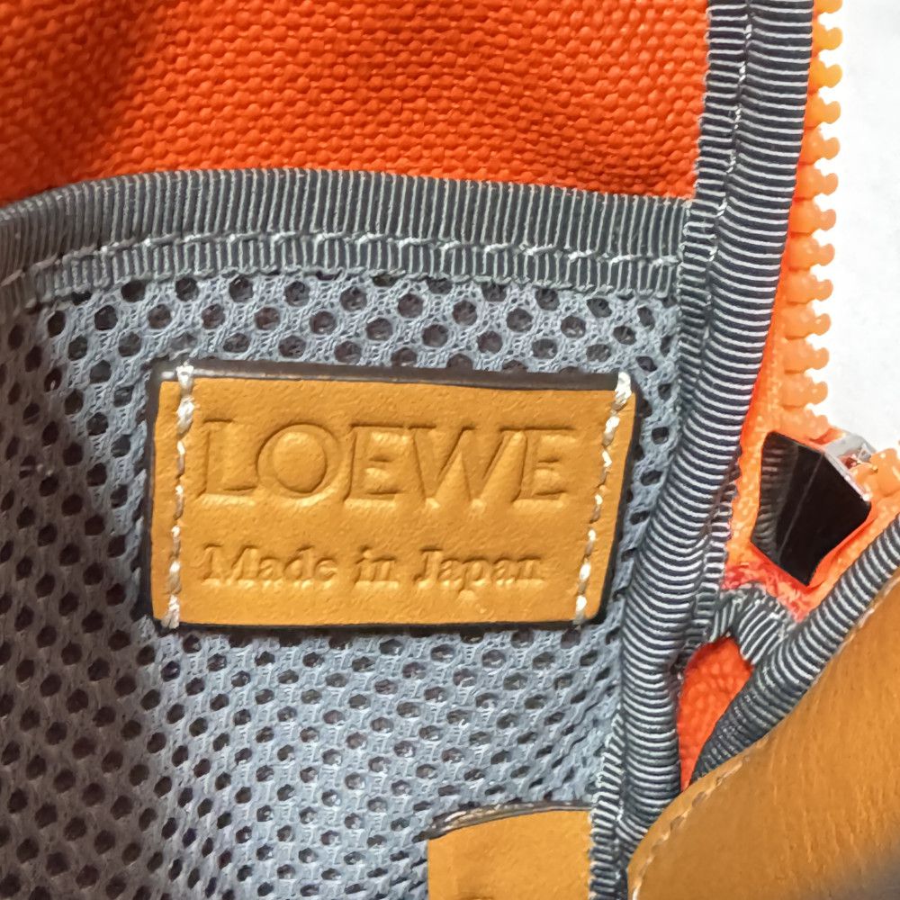 LOEWE Shoulder Bag 101.50.V41 polyester Orange Cotton Neck Strap Pouch Unused logo i Nature Phone Holder mens Used Authentic