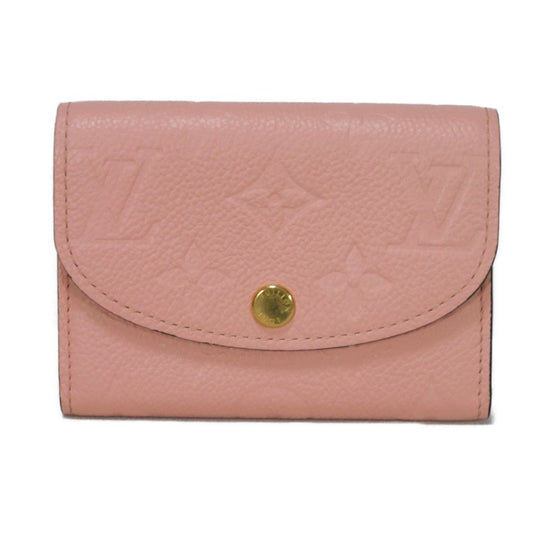 LOUIS VUITTON Bifold Wallet M81520 Implant leather (monogram embossed) Rose poodle New Pastel Pink RFID IC Chip Monogram Unplant Portomone Rosary Women Used Authentic