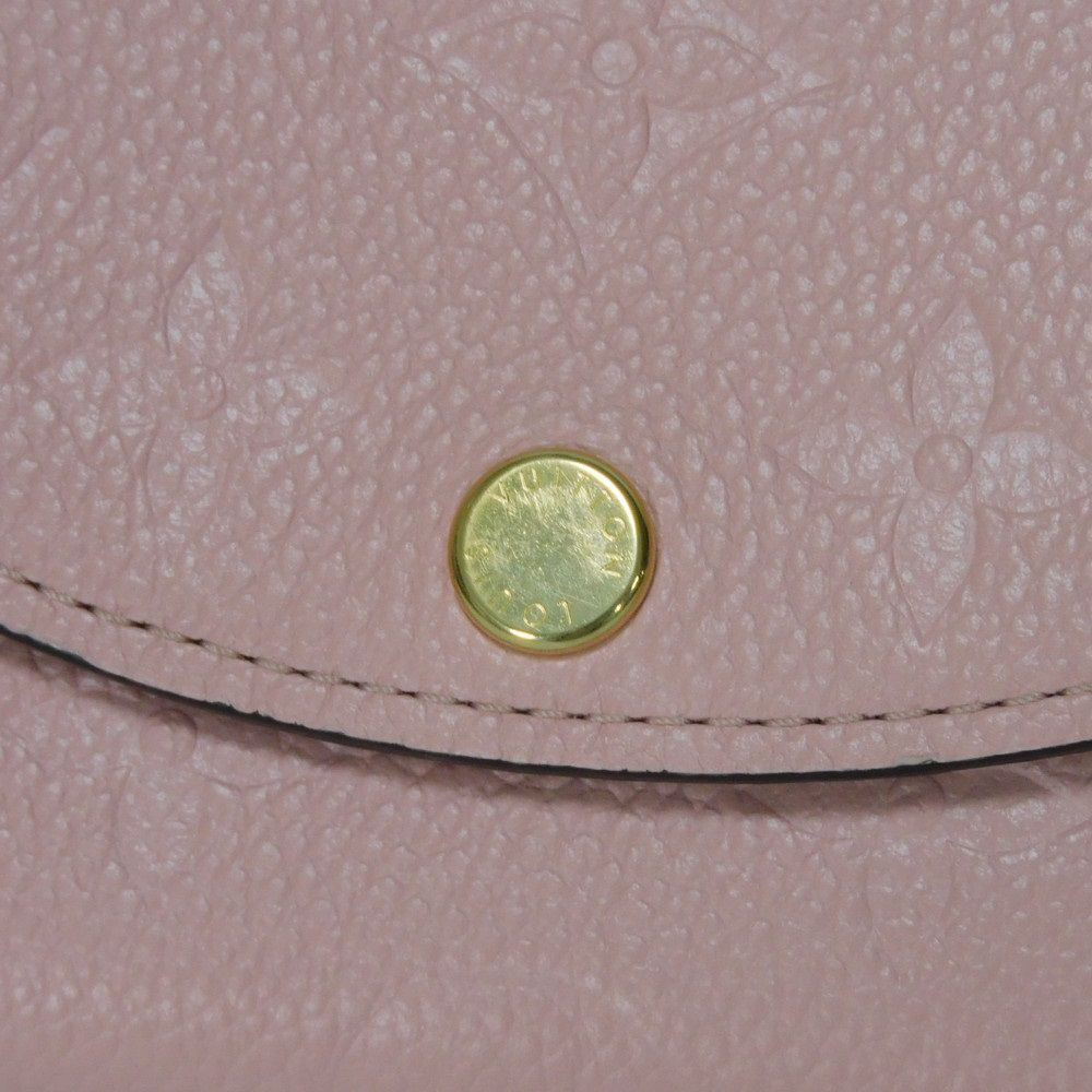 LOUIS VUITTON Bifold Wallet M81520 Implant leather (monogram embossed) Rose poodle New Pastel Pink RFID IC Chip Monogram Unplant Portomone Rosary Women Used Authentic