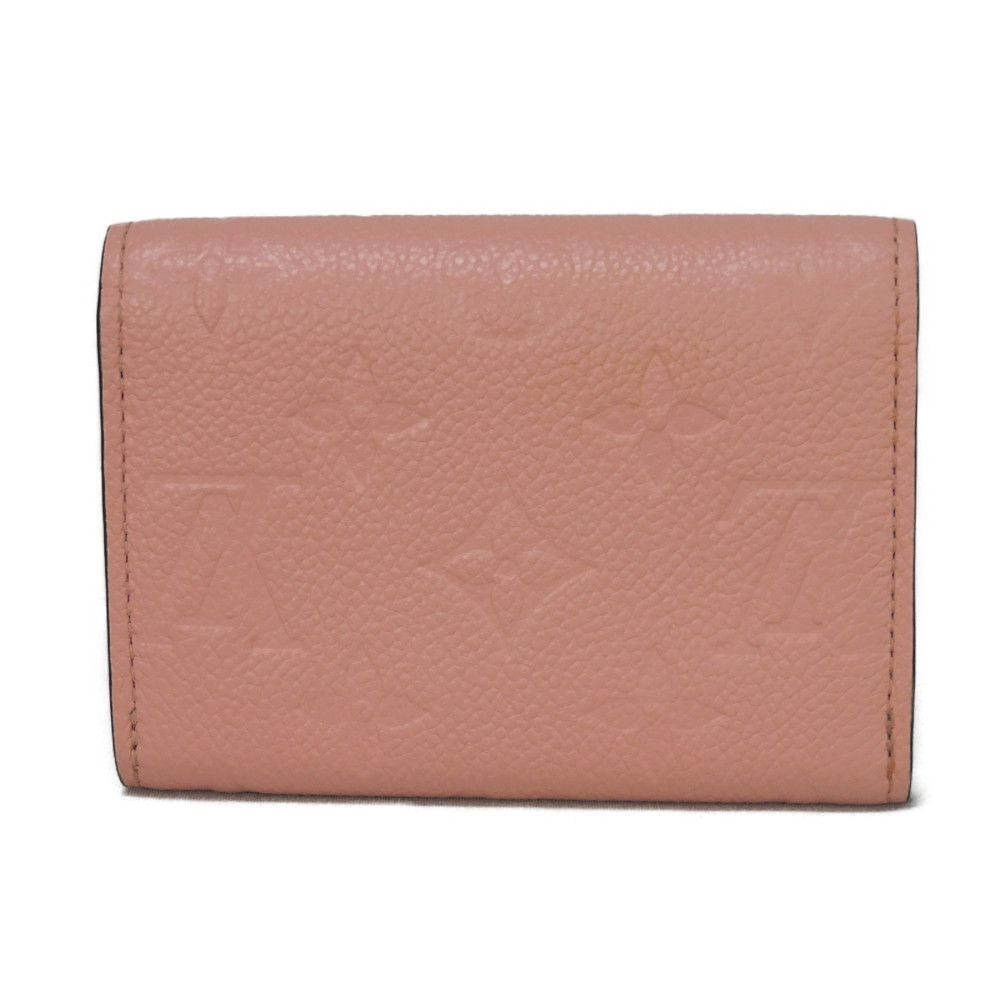 LOUIS VUITTON Bifold Wallet M81520 Implant leather (monogram embossed) Rose poodle New Pastel Pink RFID IC Chip Monogram Unplant Portomone Rosary Women Used Authentic