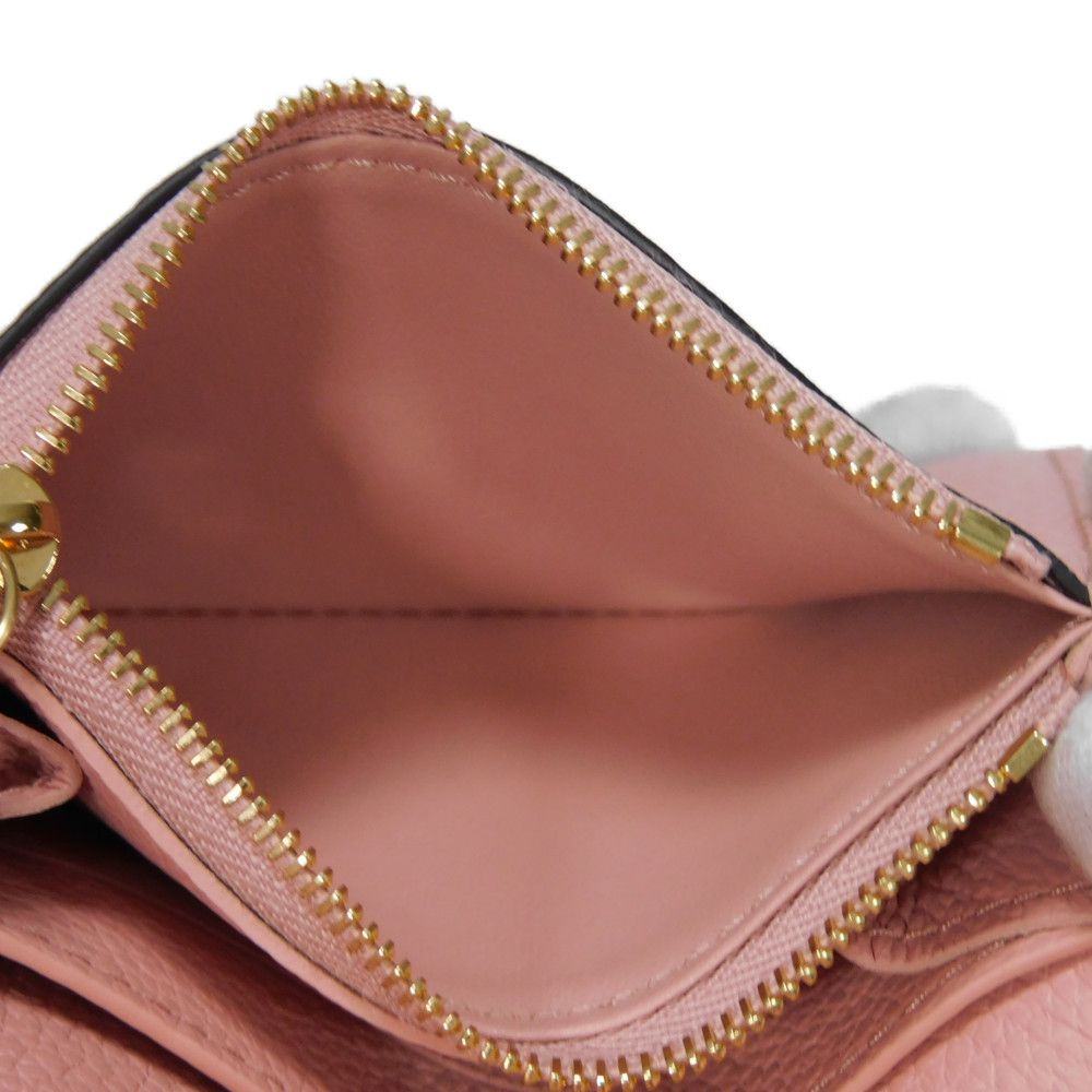 LOUIS VUITTON Bifold Wallet M81520 Implant leather (monogram embossed) Rose poodle New Pastel Pink RFID IC Chip Monogram Unplant Portomone Rosary Women Used Authentic