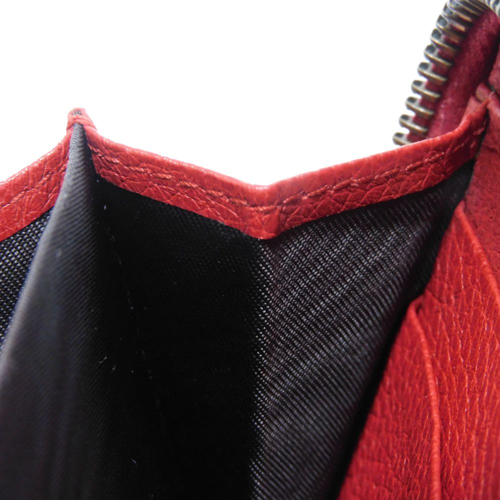 GUCCI Long Wallet Purse 496317 0GDAT 6461 Texture leather (embossed) Red x yellow x green x black Web Sherry Red Zip Around Vintage logo print Zip around wallet unisex(Unisex) Used Authentic