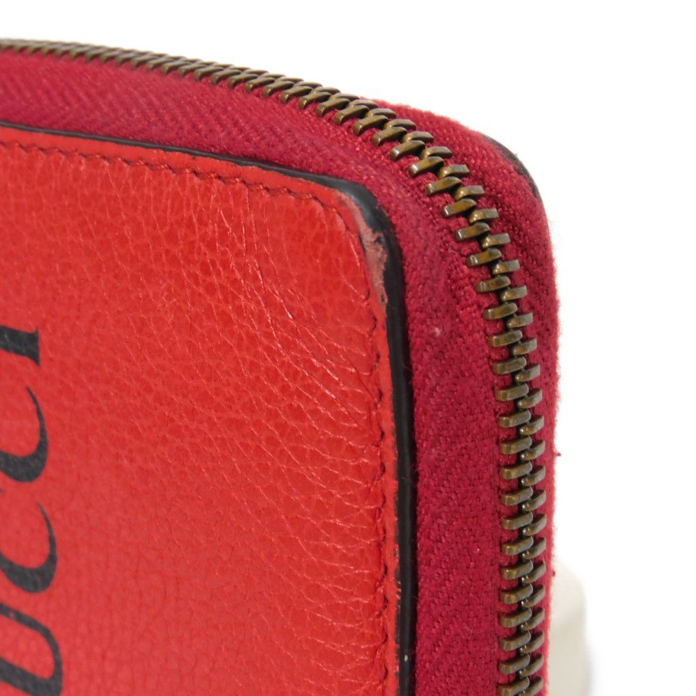 GUCCI Long Wallet Purse 496317 0GDAT 6461 Texture leather (embossed) Red x yellow x green x black Web Sherry Red Zip Around Vintage logo print Zip around wallet unisex(Unisex) Used Authentic