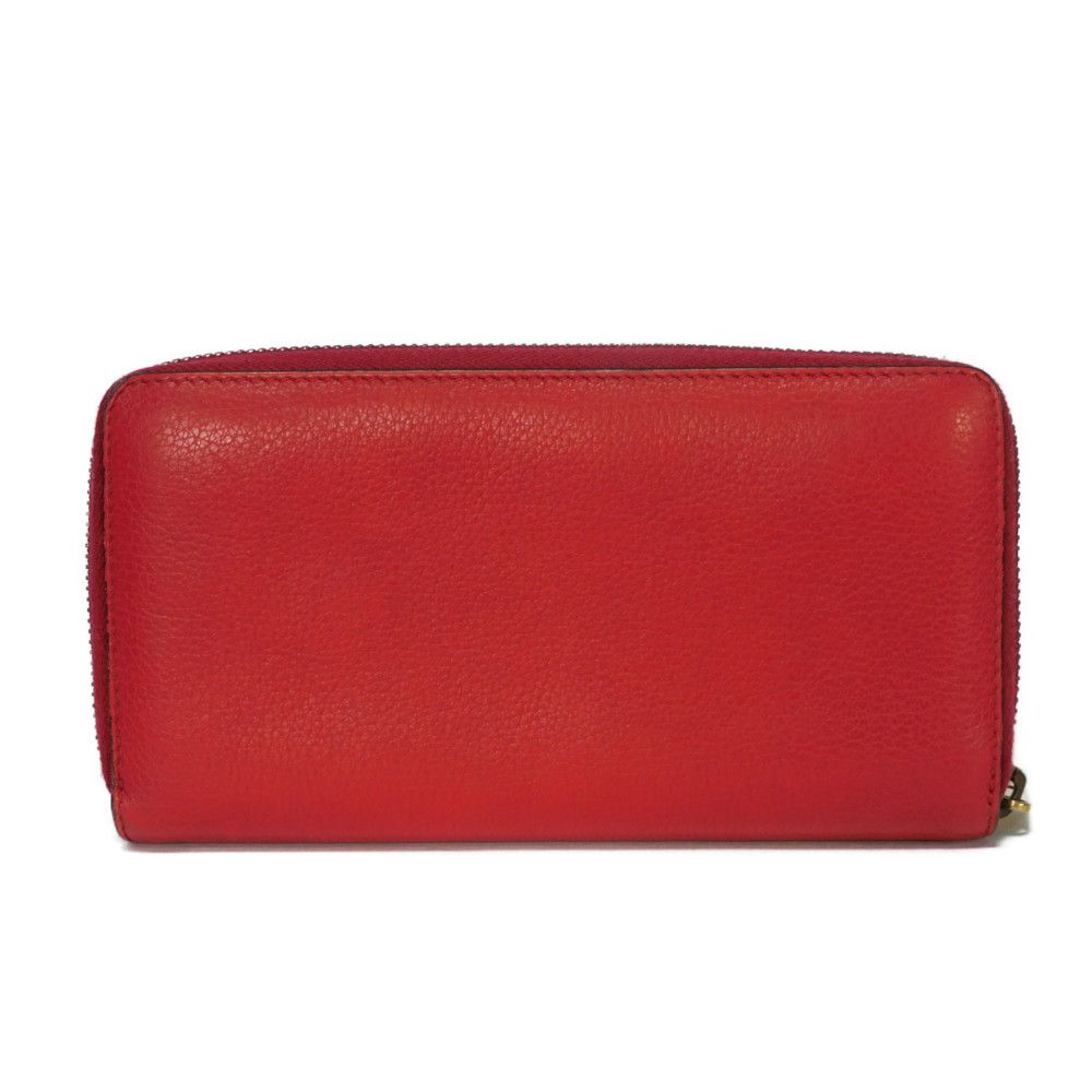 GUCCI Long Wallet Purse 496317 0GDAT 6461 Texture leather (embossed) Red x yellow x green x black Web Sherry Red Zip Around Vintage logo print Zip around wallet unisex(Unisex) Used Authentic