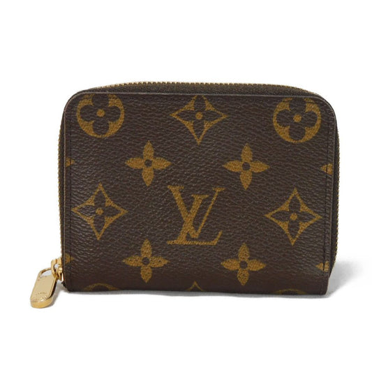 LOUIS VUITTON Coin case M60067 Monogram canvas x grain leather Marron Monogram Zip around purse