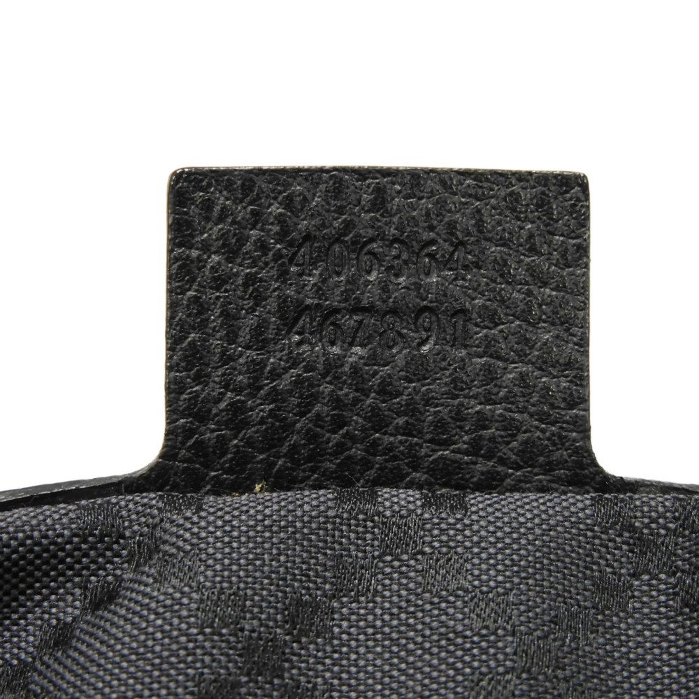 GUCCI Backpack 406364 Calf leather (embossed) Navy logo embossed daypack