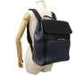 GUCCI Backpack 406364 Calf leather (embossed) Navy logo embossed daypack