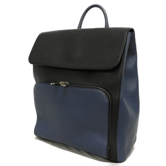 GUCCI Backpack 406364 Calf leather (embossed) Navy logo embossed daypack