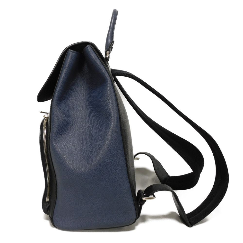 GUCCI Backpack 406364 Calf leather (embossed) Navy logo embossed daypack