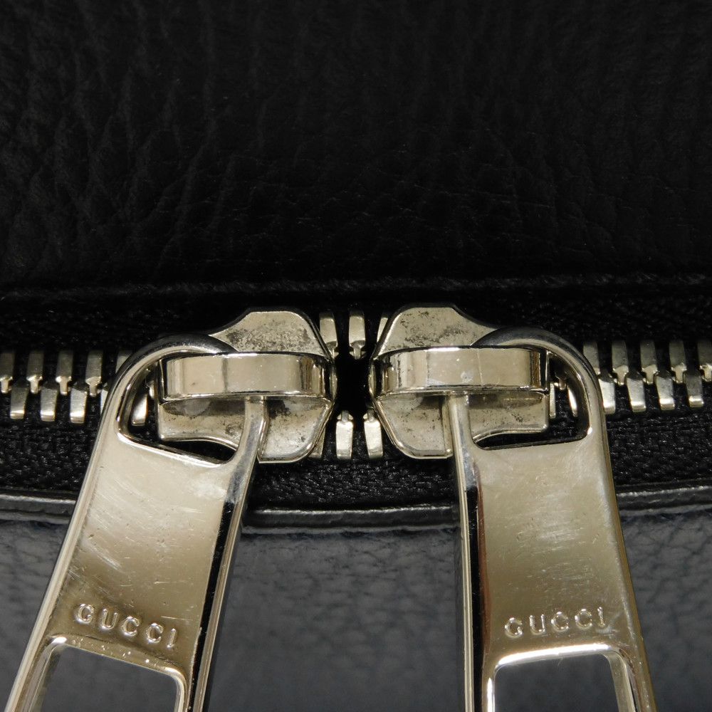 GUCCI Backpack 406364 Calf leather (embossed) Navy logo embossed daypack