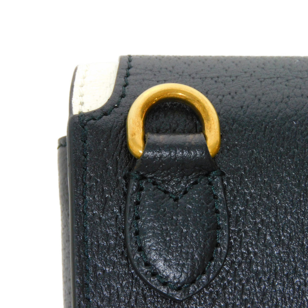 GUCCI Shoulder Bag 721794 AAA8K 8495 Textured leather black Trefoil logo white in good condition Interlocking G Adidas Phone Holder mens Used Authentic