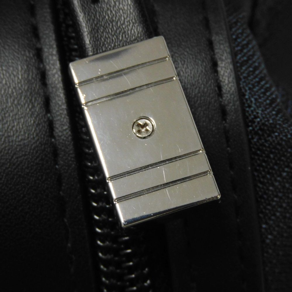 Dior business bag Nylon Navy novelty logo embossed double zip pouch