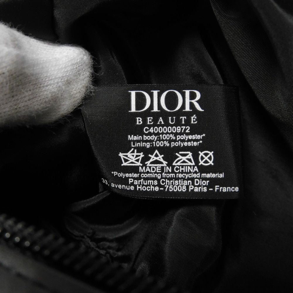 Dior business bag Nylon Navy novelty logo embossed double zip pouch