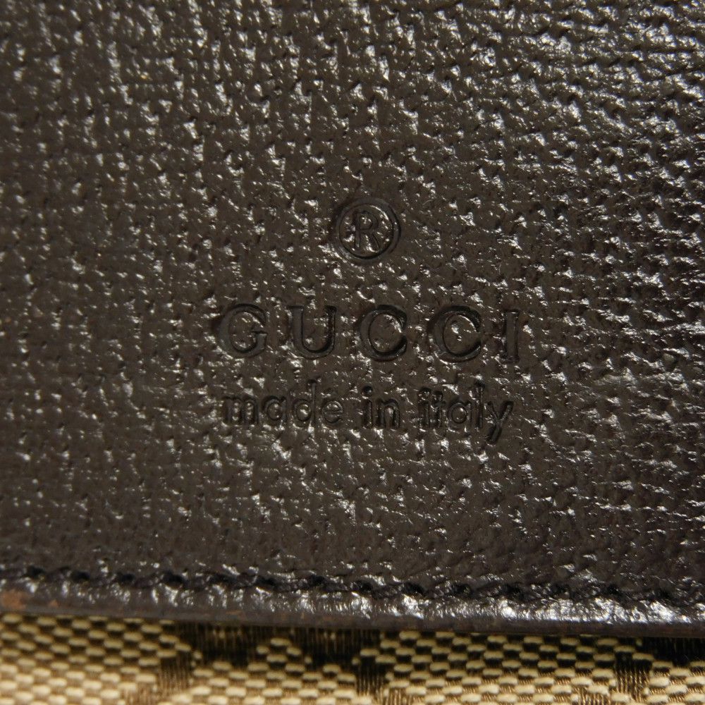 GUCCI Sling bag 28566 GG nylon canvas x calf leather beige Logo embossing GG canvas waist bag