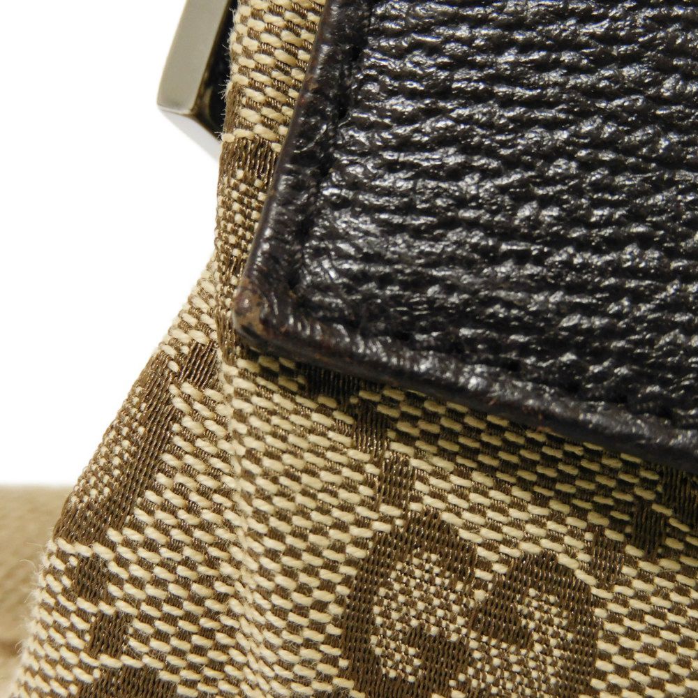GUCCI Sling bag 28566 GG nylon canvas x calf leather beige Logo embossing GG canvas waist bag
