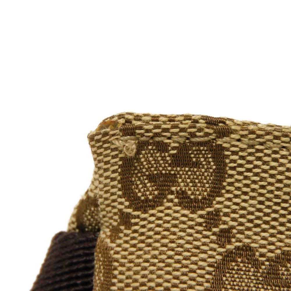 GUCCI Sling bag 28566 GG nylon canvas x calf leather beige Logo embossing GG canvas waist bag