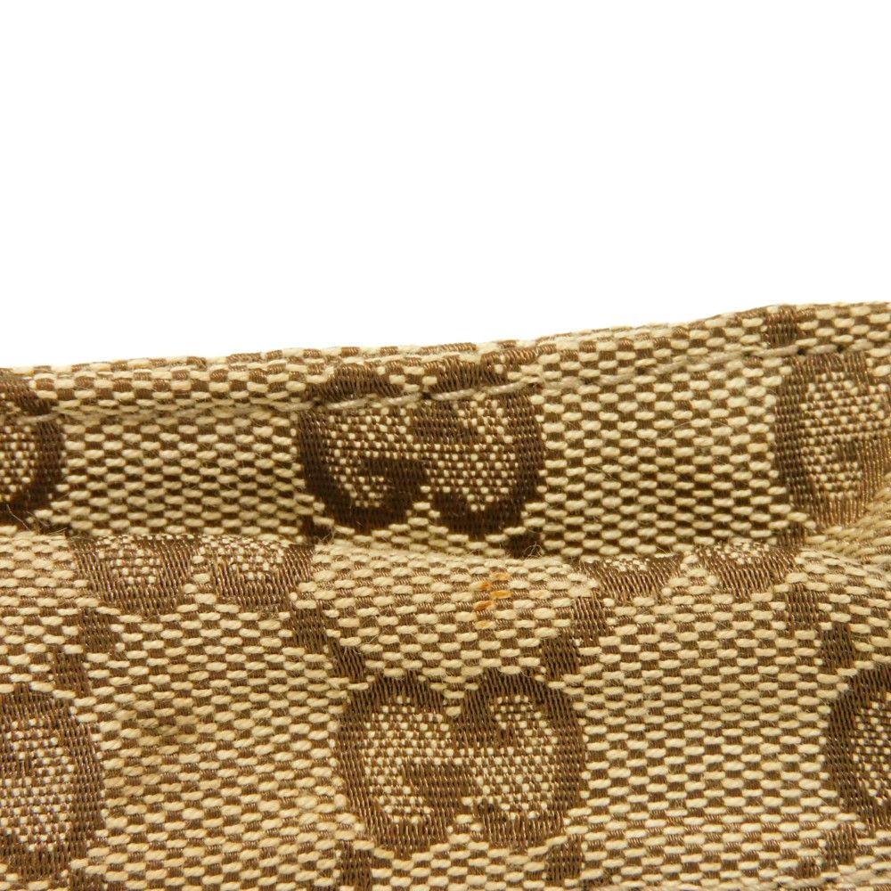 GUCCI Sling bag 28566 GG nylon canvas x calf leather beige Logo embossing GG canvas waist bag