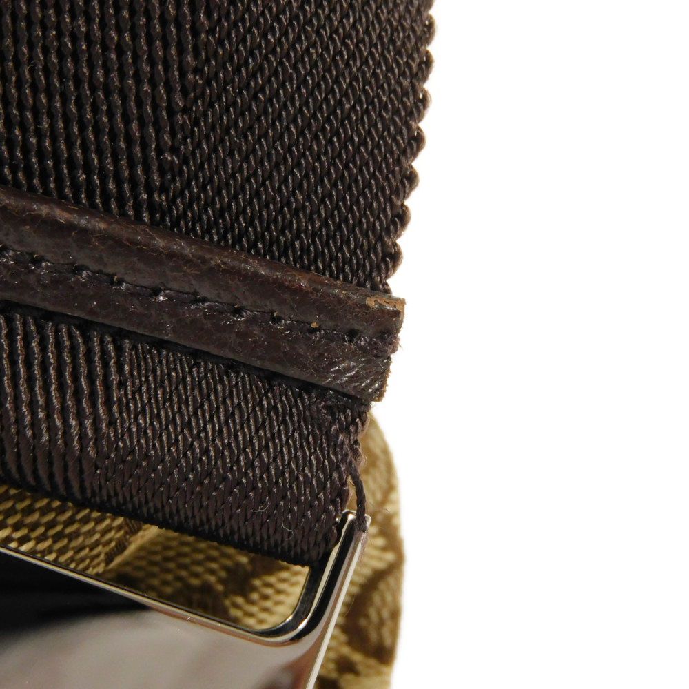 GUCCI Sling bag 28566 GG nylon canvas x calf leather beige Logo embossing GG canvas waist bag
