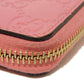 GUCCI Coin case 255452 GG striped leather pink Double G Embossed Card Case Zip Around GG Shima Guccissima coin purse unisex(Unisex) Used Authentic