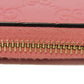 GUCCI Coin case 255452 GG striped leather pink Double G Embossed Card Case Zip Around GG Shima Guccissima coin purse unisex(Unisex) Used Authentic