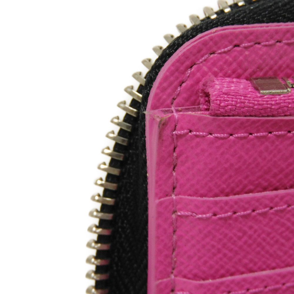LOUIS VUITTON Long Wallet Purse M30780 Taiga leather x monogram canvas Rose Neon Pink New Zip Around Taiga Lama Monogram Zippy Wallet Vertical mens Used Authentic