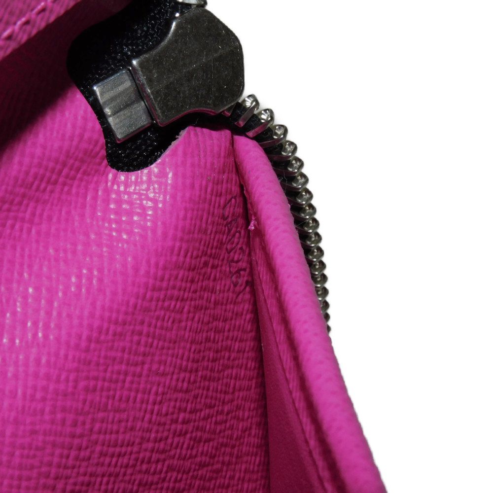 LOUIS VUITTON Long Wallet Purse M30780 Taiga leather x monogram canvas Rose Neon Pink New Zip Around Taiga Lama Monogram Zippy Wallet Vertical mens Used Authentic