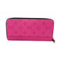 LOUIS VUITTON Long Wallet Purse M30780 Taiga leather x monogram canvas Rose Neon Pink New Zip Around Taiga Lama Monogram Zippy Wallet Vertical mens Used Authentic