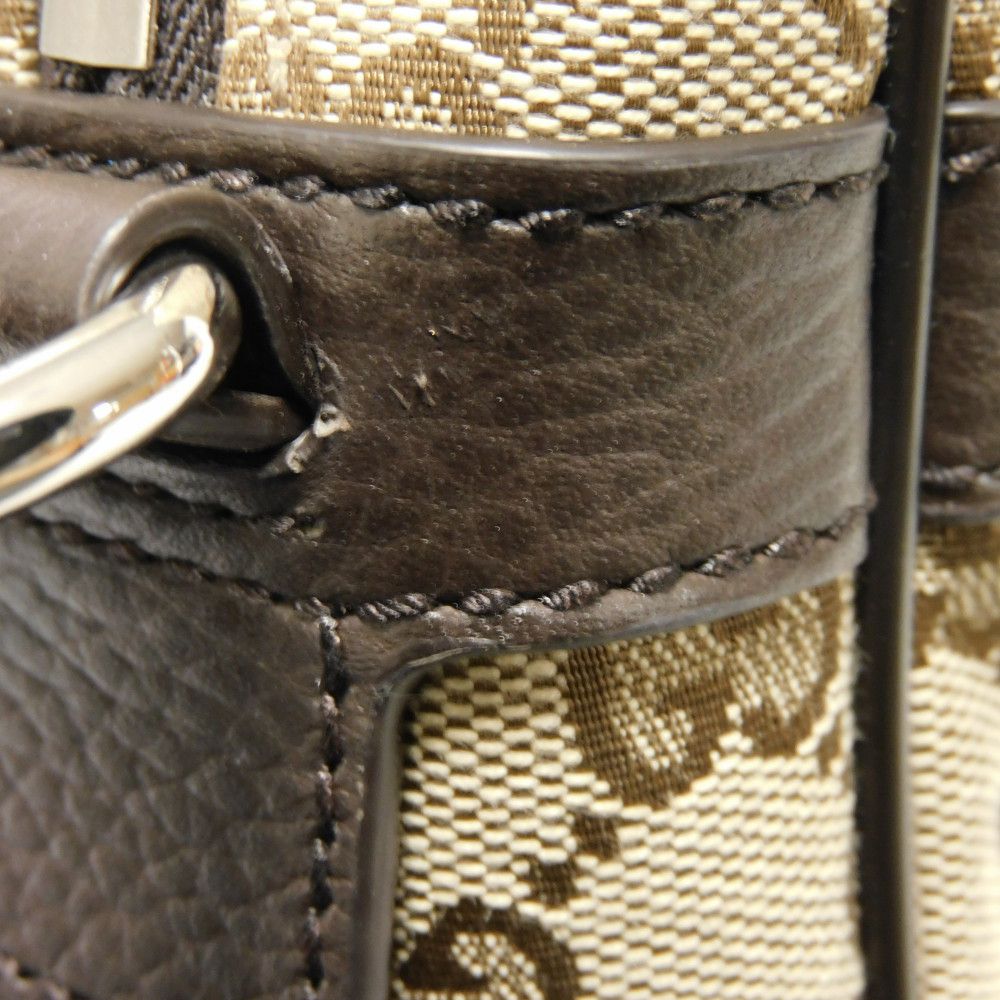 GUCCI Shoulder Bag 449173 KY9KN 9886 GG canvas x calf leather beige Logo embossing GG canvas messenger bag